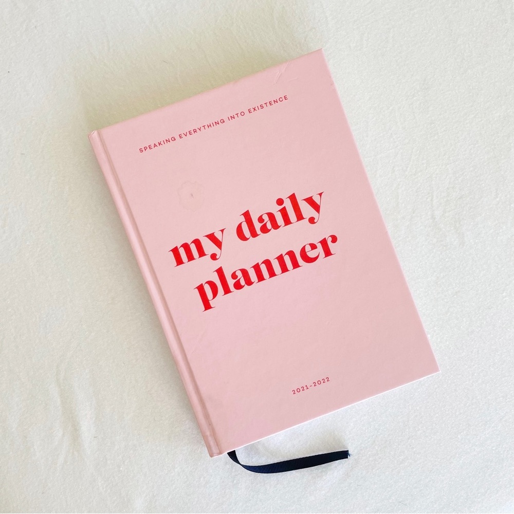 Papier Joy Pink + Red Lettering 2021-2022 Daily Planner Hardcover Note Book